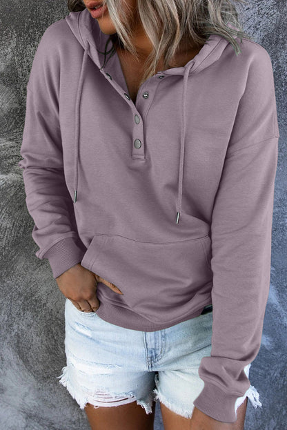 Women Hooded Button Sweatshirt | Amora