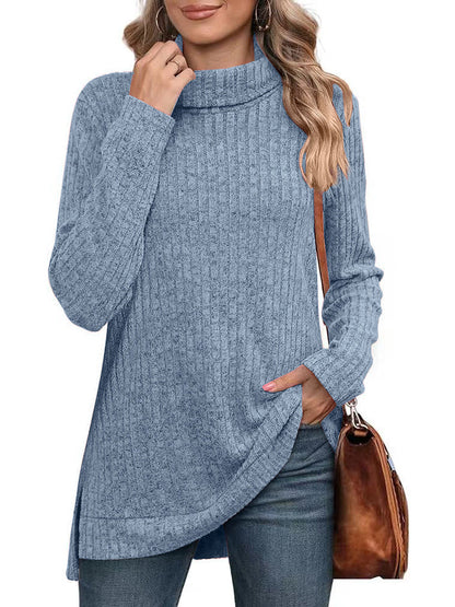 Women Ribbed Turtleneck Knit Sweater | Odette