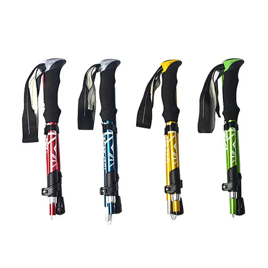 5-Section Telescopic Hiking Poles – Lightweight Collapsible Walking Sticks for Hiking and Camping, Adjustable 65-135 cm 0