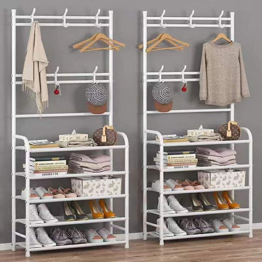 5-Tier Metal Shoe Rack for Entryway Shoe Storage – Durable Organizer in Black and White, Compact Design 0