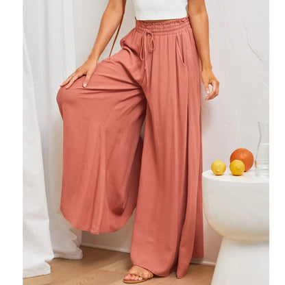 Variant image for Women Wide Leg Trousers White Spandex | Elegant Comfort-21