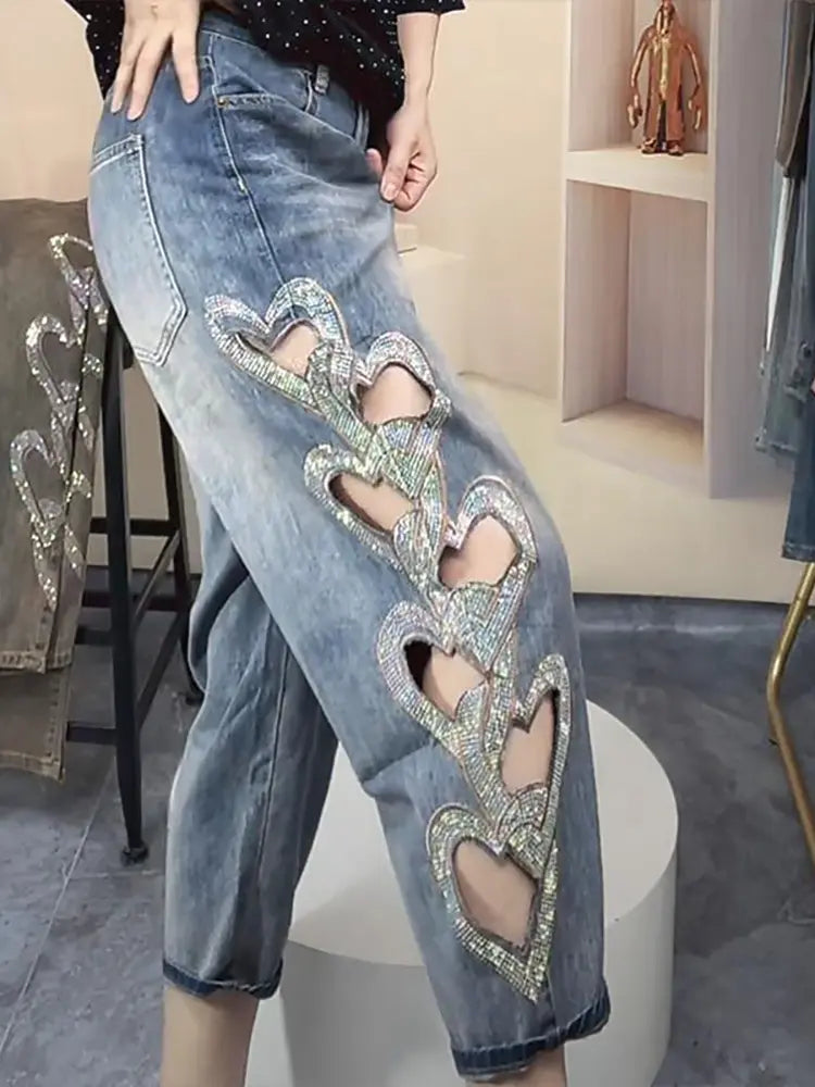 Variant image for Women Distressed Jeans Blue Denim | Vintage Chic-8