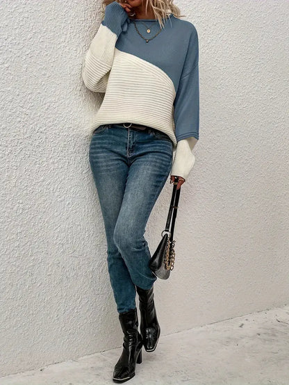 Women Color Block Sweater Multi Knit | Veronika-2