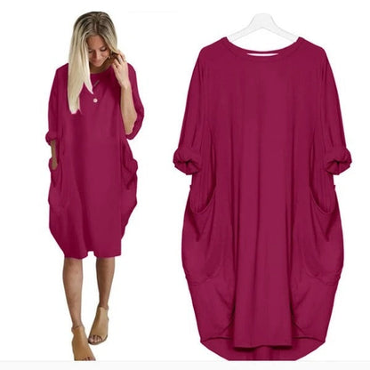 Women Relaxed Pocket Midi Dress | Zoe