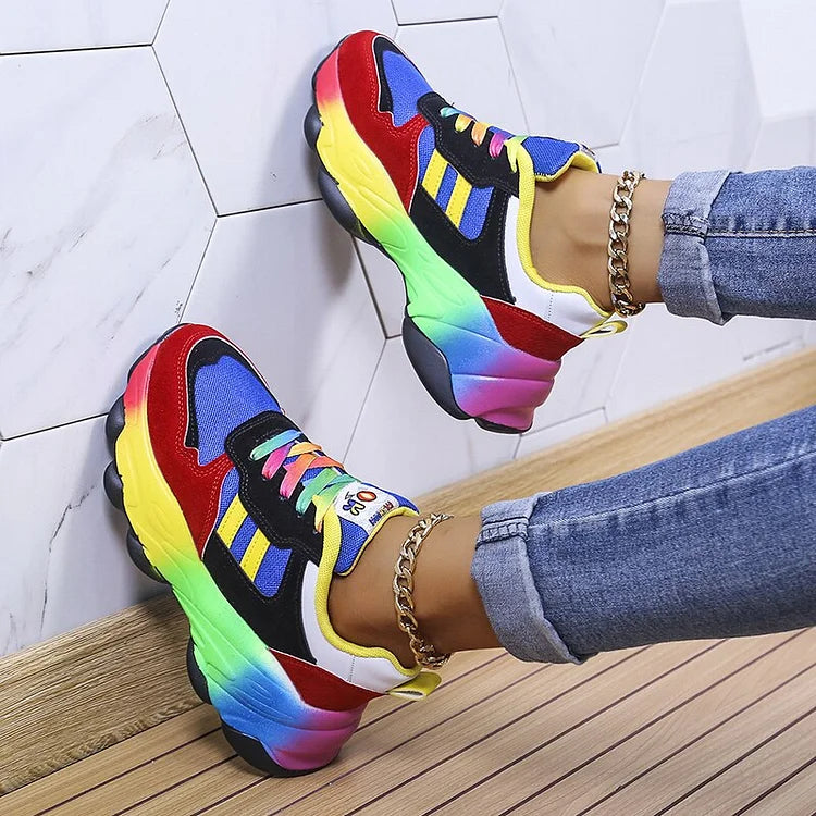 Vibrant Color-Block Sneakers | Euphemia