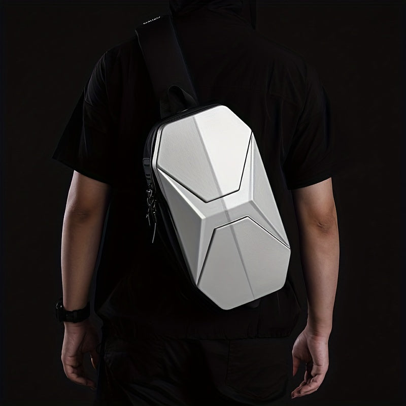 Men Futuristic Hard Shell Sling Bag | Finn