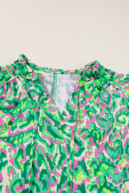 Women Printed Ruffle Sleeve Tank Top | Calindra