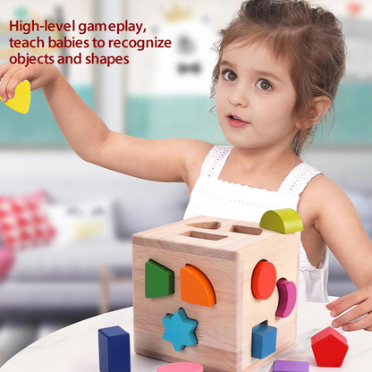 Baby Shape Sorter Cube Multicolor Wooden | Learning Fun-5
