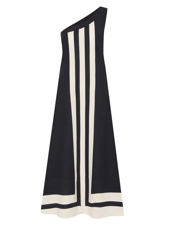 Women Midi Dress Black Cotton-Polyester | Elegant Charm-5