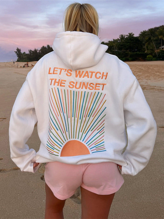 "Let's Watch the Sunset" Graphic Hoodie | Pat