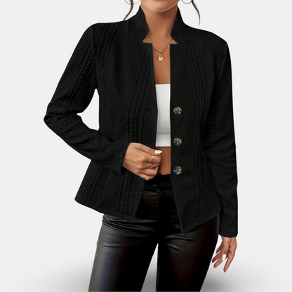 Women Textured Button-Up Tailored Blazer | Charis