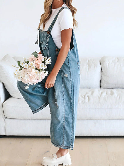 Loose-Fit Used-Look Overalls | Cecilia