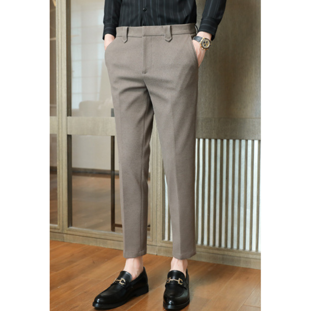 Men's Trousers Black Wool | Mike-5