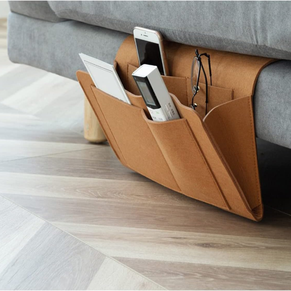 Home Pocket Hanging Organizer Brown Felt | Stylish Storage Solution 4