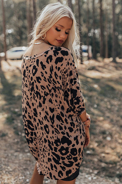 Women Oversized T Shirt Leopard Print Polyester | Bella-2