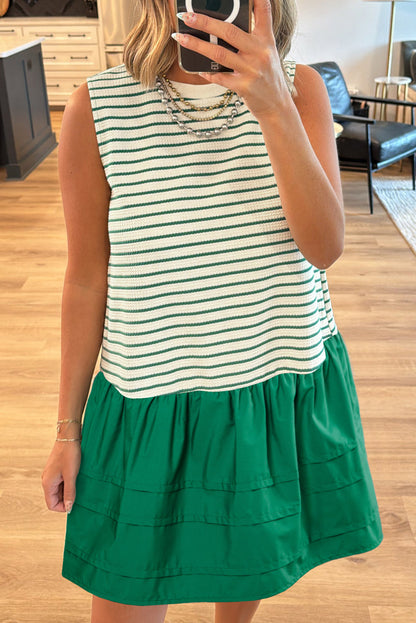 Women Mini Dress Striped Woven | Bella-5