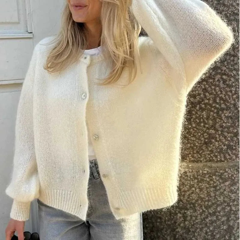 Women Cardigan Beige Soft Fabric | Elizabeth-3