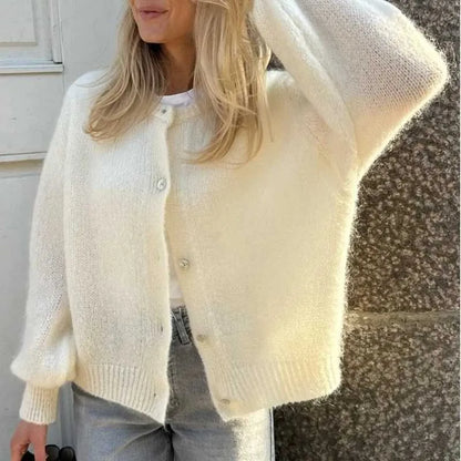 Women Cardigan Beige Soft Fabric | Elizabeth-3