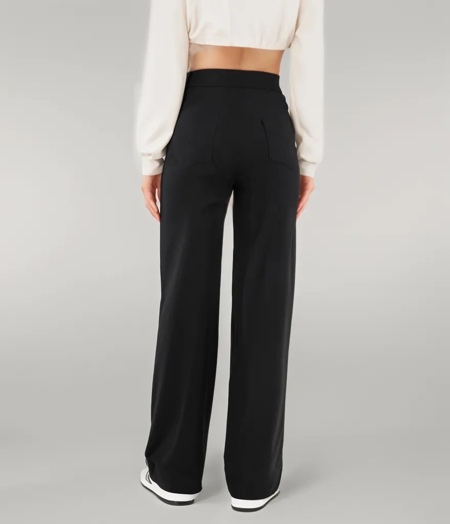 High-Waisted Button Detail Pants | Daria