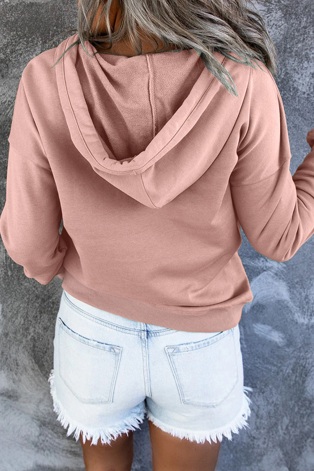 Women Hooded Button Sweatshirt | Amora