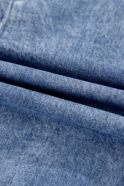 Women Shift Dress Blue Denim | Emily-5