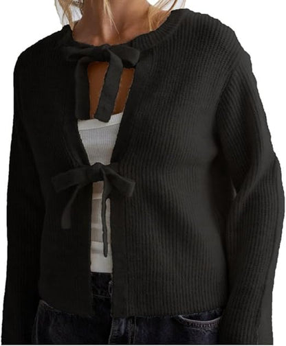 Women Tie-Front Knit Cardigan | Vernice