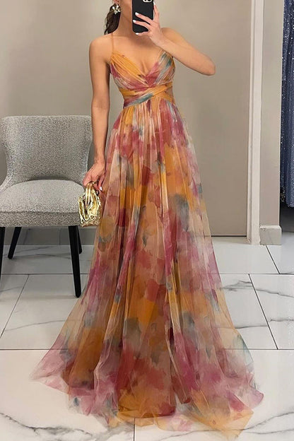 Women Maxi Dress Floral Print Polyester | Gisele-4