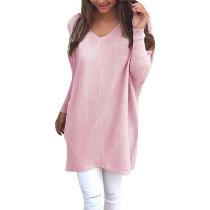 Women Oversized V-Neck Sweater Tunic | Sienna