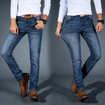 Men's Slim Fit Stretch Jeans Dark Wash Denim | Owen-6