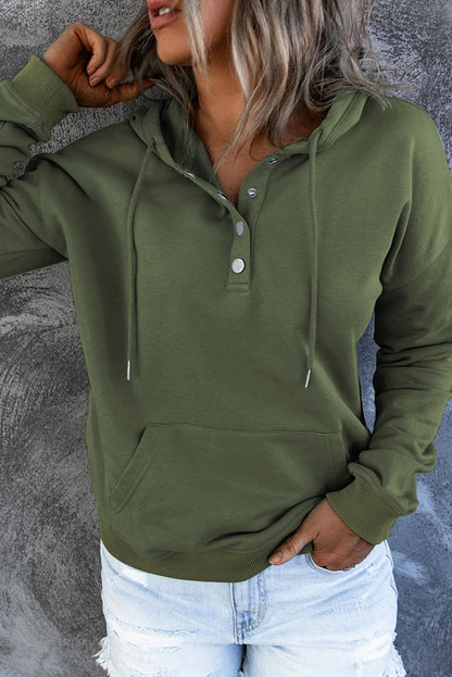Women Hooded Button Sweatshirt | Amora