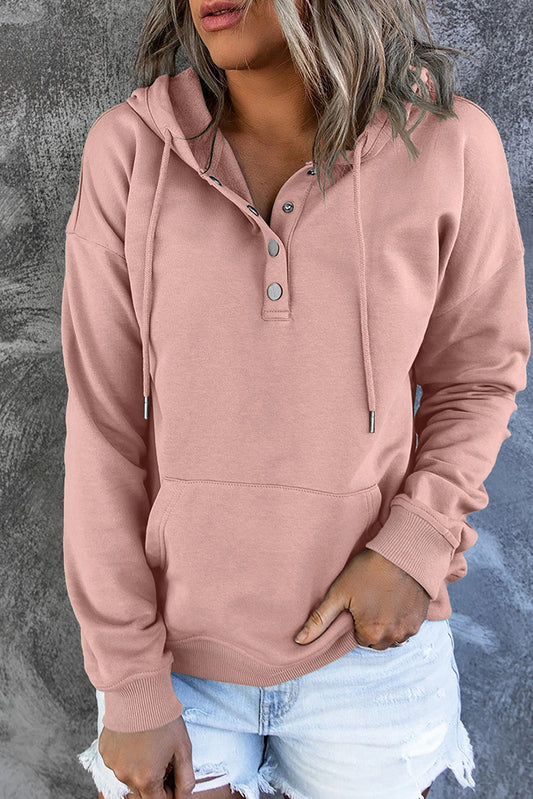 Women Hooded Button Sweatshirt | Amora