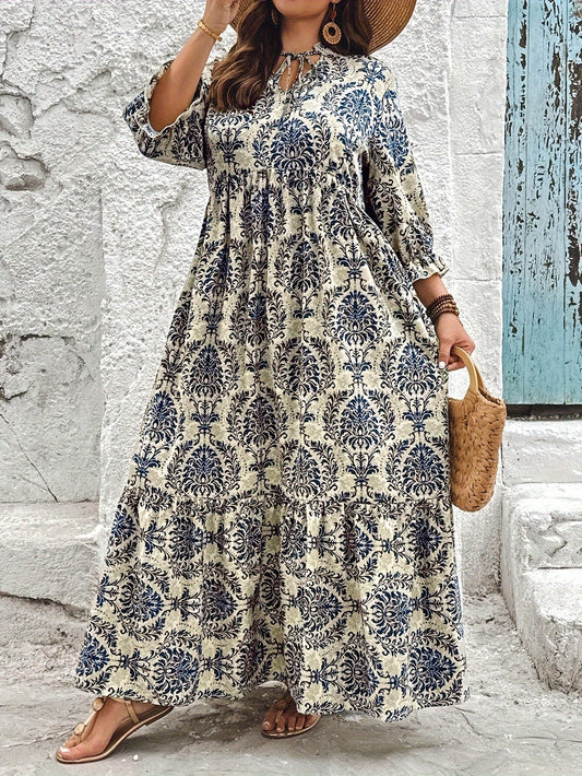 Boho Tiered Printed Maxi Dress | Selah