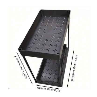 Under Sink Storage Organizer Set Black Plastic | Home Essentials 5