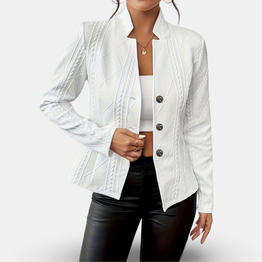 Women Textured Button-Up Tailored Blazer | Charis