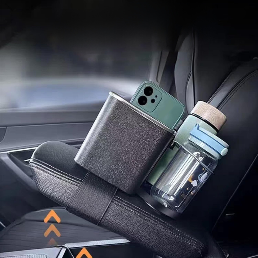 Car Armrest Storage Box Black Plastic | Organizer 5