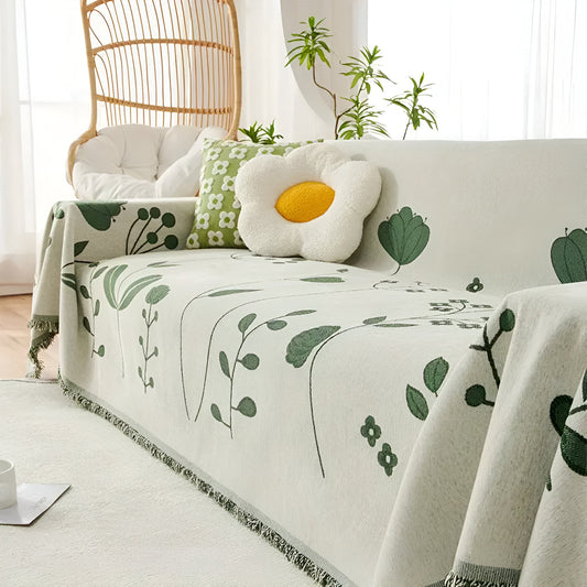 Reversible Sofa Cover Floral Microfiber | Modern Living Room Decor 1