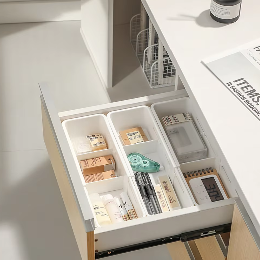 Home Expandable Box Organizer White Plastic | Elegant Design 2