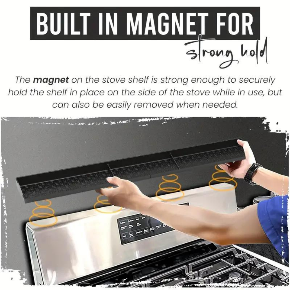 Kitchen Magnetic Shelf Black Silicone | Organizer 5