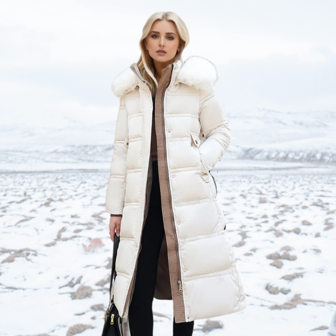 Luxury Fur-Collar Long Puffer Coat | Kamilah