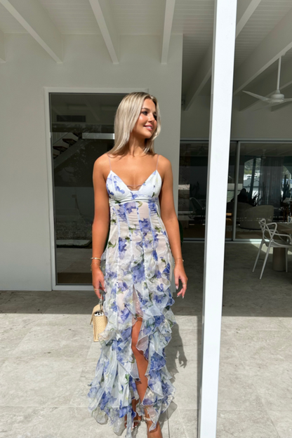 Millie | Floral Ruffle Maxi Dress