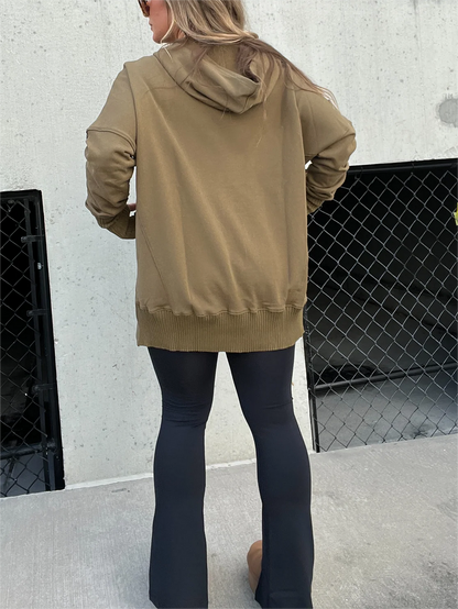 Women Oversized Button Sweatshirt | Emanuelle