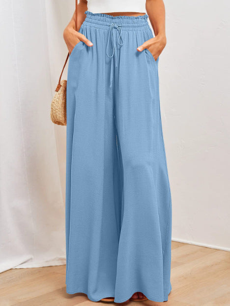 Variant image for Women Wide Leg Trousers White Spandex | Elegant Comfort-26