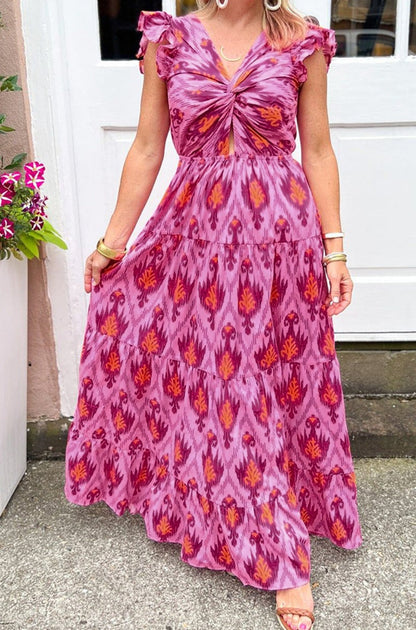 V-Neck Floral Maxi Dress | Solarae