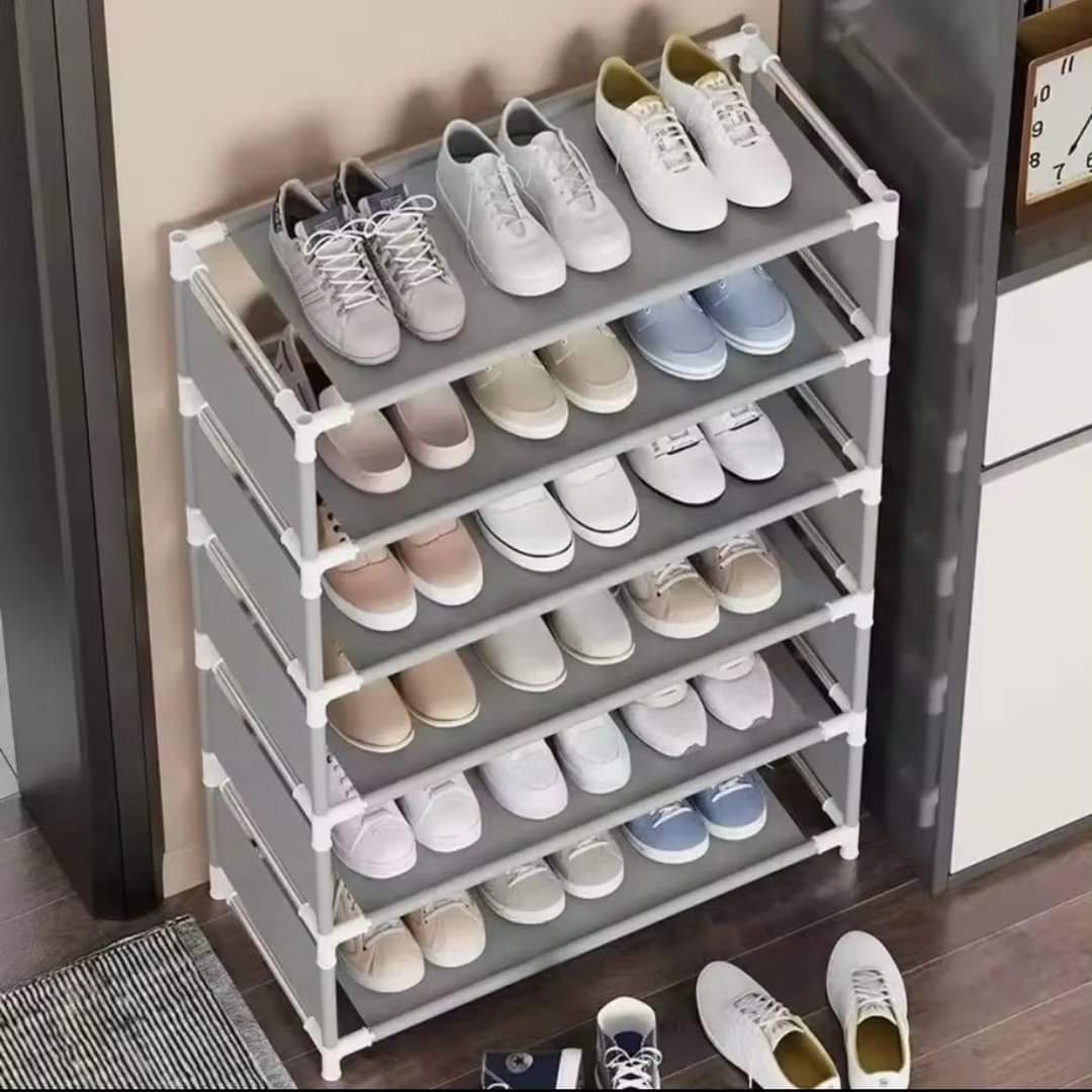 7-Tier Shoe Rack with Metal Frame – Versatile Entryway Shoe Storage and Organizer in Black or Gray 2
