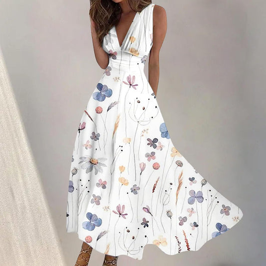 Women Floral V-Neck Maxi Dress | Eliana