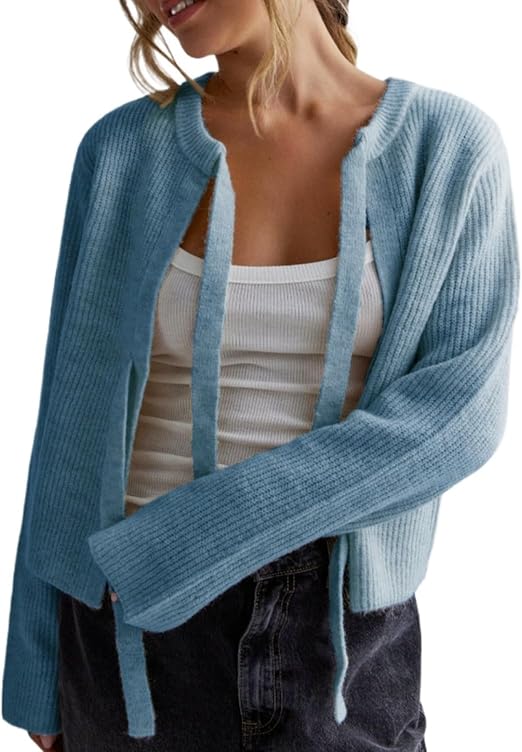 Women Tie-Front Knit Cardigan | Vernice