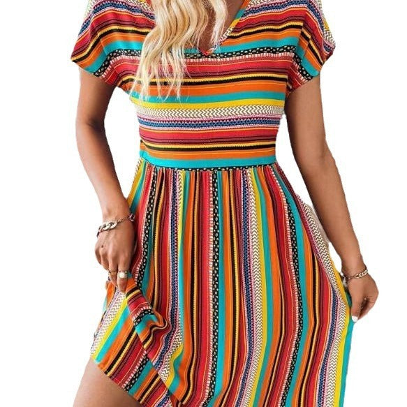 Striped Boho Mini Dress | Jazlyn