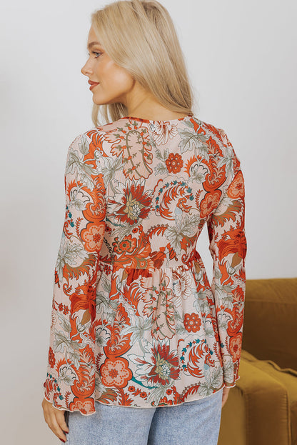 Women Floral Bell Sleeve Blouse | Anavie