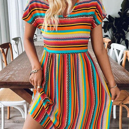 Striped Boho Mini Dress | Jazlyn