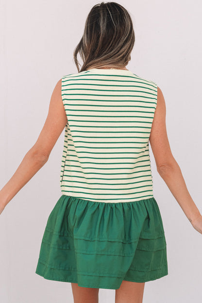 Women Mini Dress Striped Woven | Bella-3